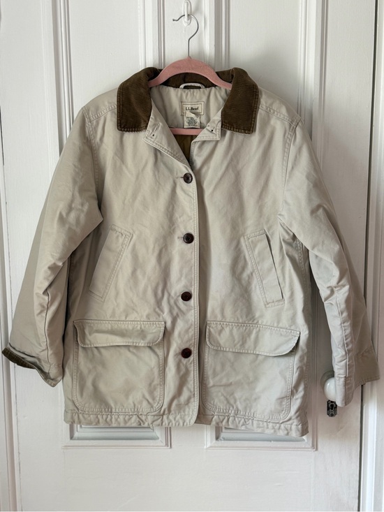 Jackets & Blazers - Women’s LL Bean Vintage Barn Jacket Tan Cotton Lined Size Large Regular
